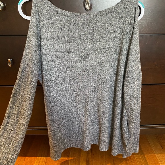 Gray off the shoulder sweater - Picture 3 of 3